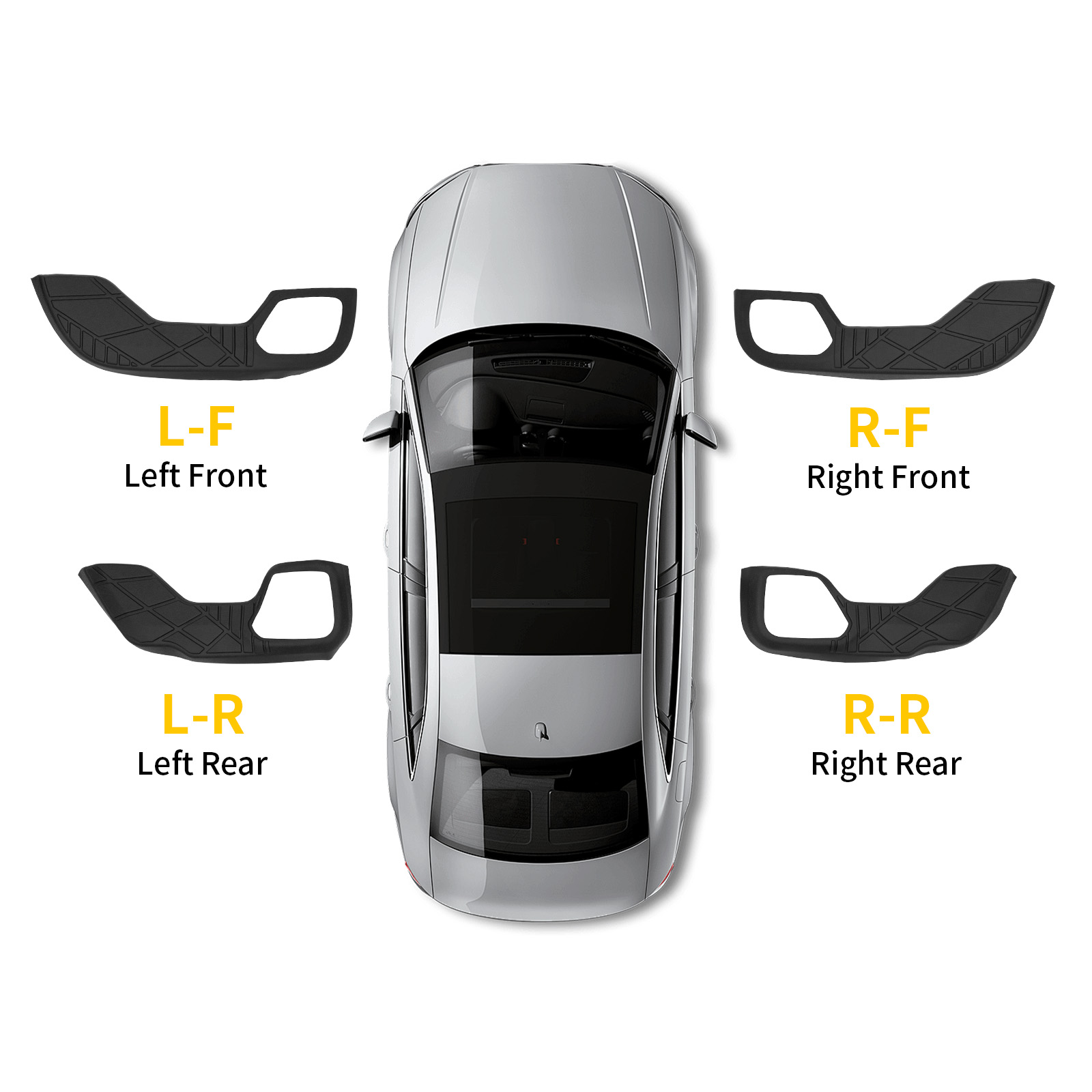 Maxzina TPE Car Door Anti Kick Pads for 2026 Honda Passport 4th Gen (4PCS) | Inner Front & Rear Side Door Panel Scuff Protection Decals with Hook & Loop Tape Wear Resistant Shield Cover Accessories