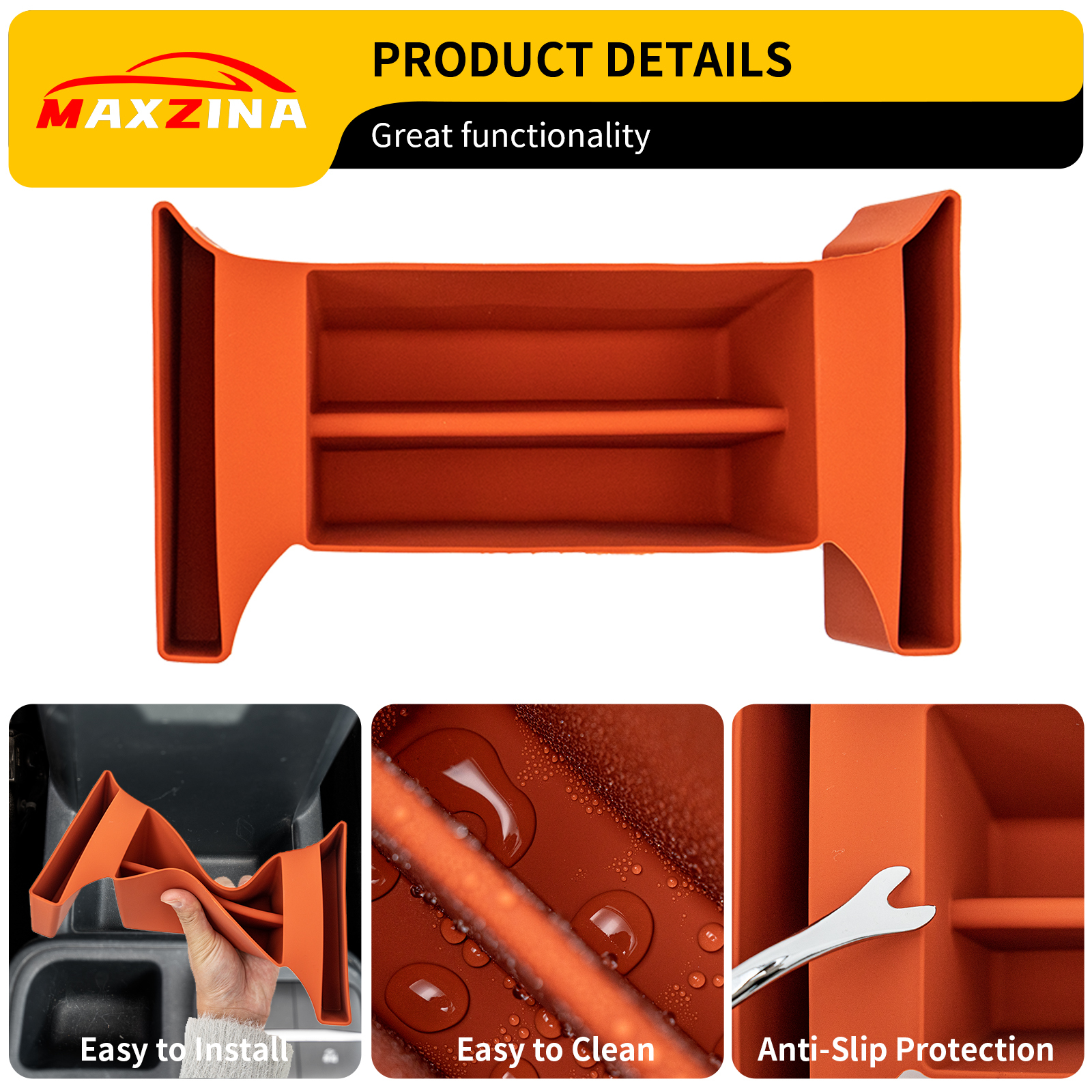 Maxzina 2022 2023 2024 2025 Ford Maverick Center Console Organizer Silicone Front Center Console Shifter Storage Tray Gear Shifter Organizer Tray Front Armrest Storage