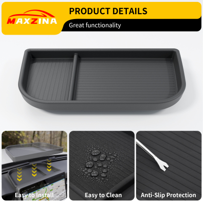 Maxzina Dashboard Storage Organizer for 2025 Ford Maverick Silicone Dash Insert Tray Behind Screen Dashboard Storage Box