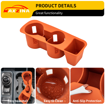 Maxzina 2022 2023 2024 2025 Ford Maverick Cup holder Silicone Insert Center Console Cup Holder Silicone Black Bottle Holder Interior Decoration