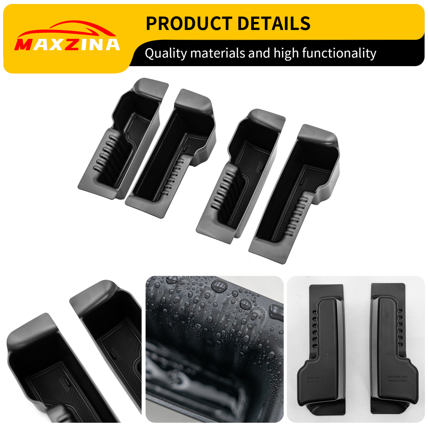 Maxzina Door Handle Storage Compatible with 2022-2025 Ford Maverick ABS Plastic Door Side Storage Tray with PVC Pads Side Organizer