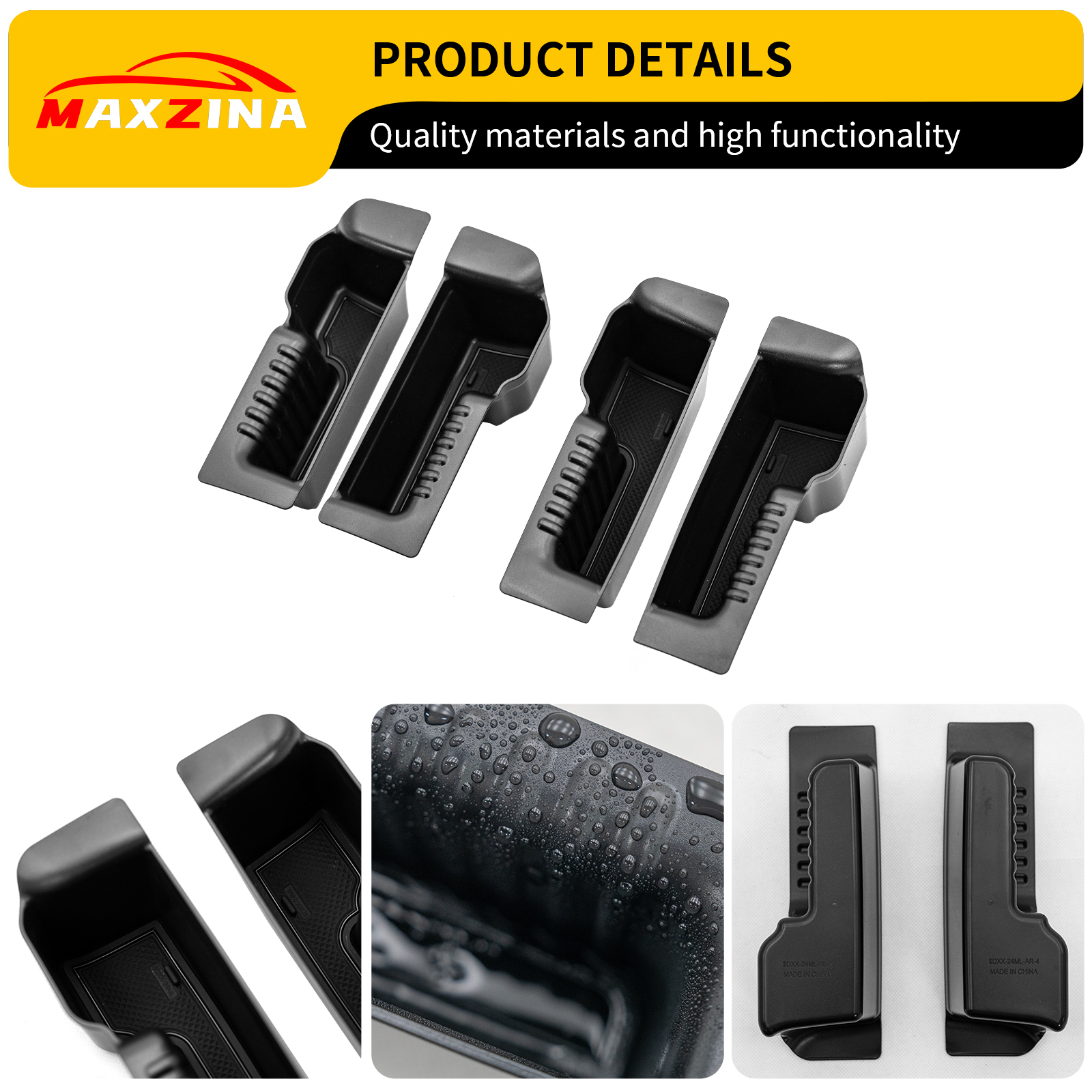 Maxzina Door Handle Storage Compatible with 2022-2025 Ford Maverick ABS Plastic Door Side Storage Tray with PVC Pads Side Organizer