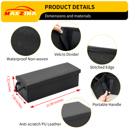 Maxzina Seat Aisle Storage Box Compatible with 2021-2025 2026 Kia Sorento Rear Car Seat Organizer Foldable Backseat Console Organizer 2nd Row Travel Storage Box for 2025 Sorento 6 Seats Accessories