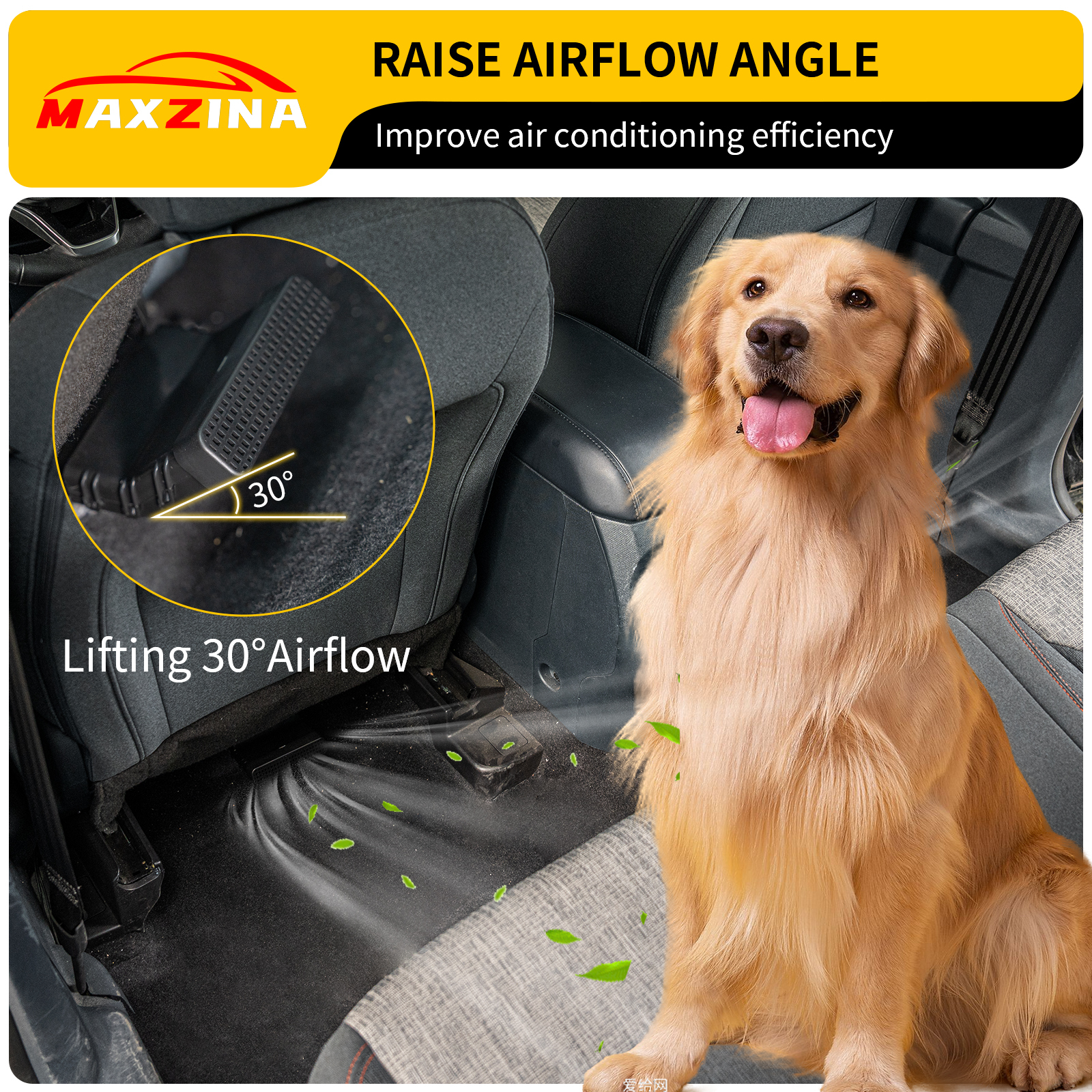 Maxzina Under Seat Vent Deflectors Compatible with 2022-2025 Ford Maverick Rear Air Conditioning Vent Cover Plug-in Rear Floor AC Vent Filter Air Vent Extension 