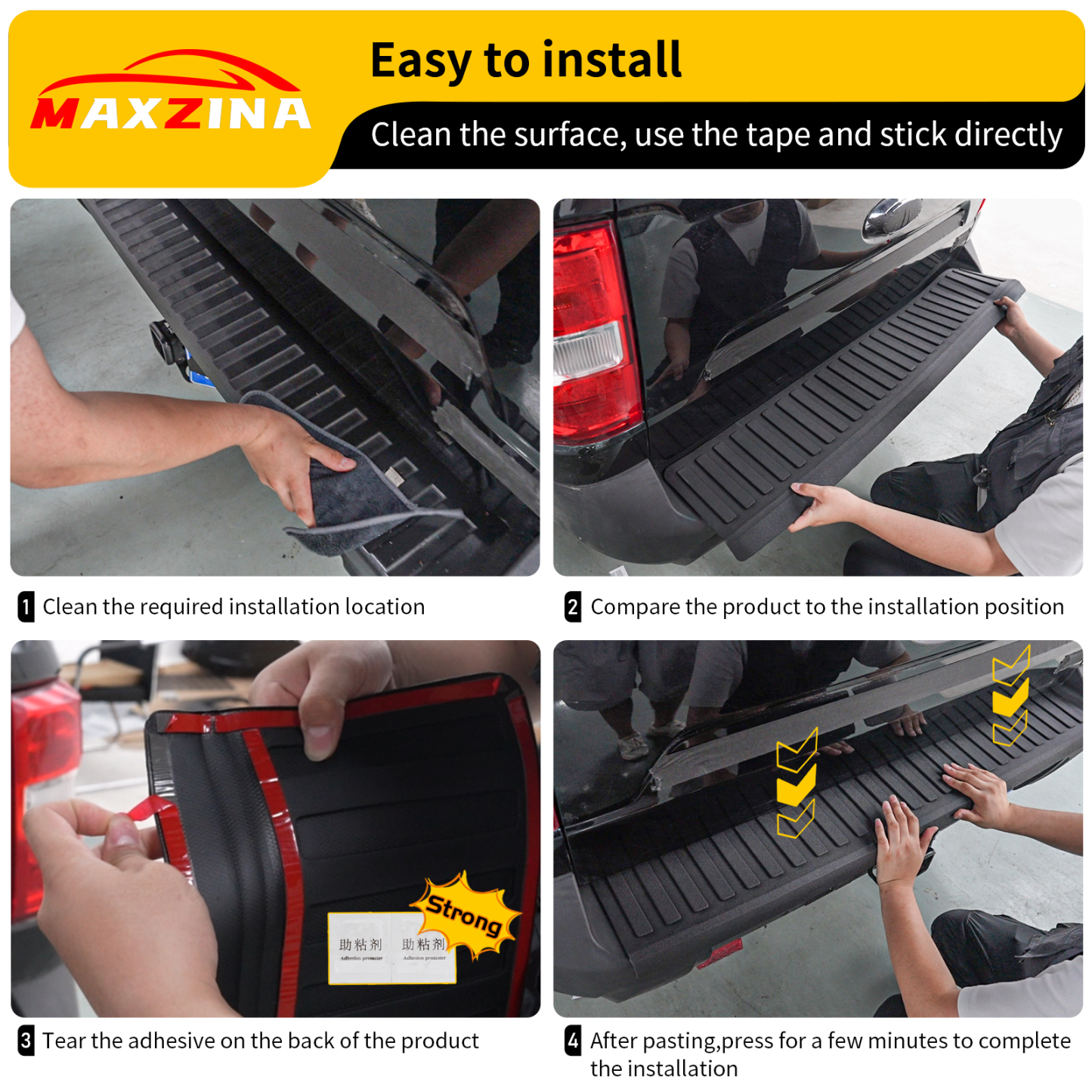 Maxzina Rear Bumper Step Pad Compatible with 2022 2023 2024 2025 Ford Maverick (Not for Lariat) Tailgate Door Protector TPE Mat