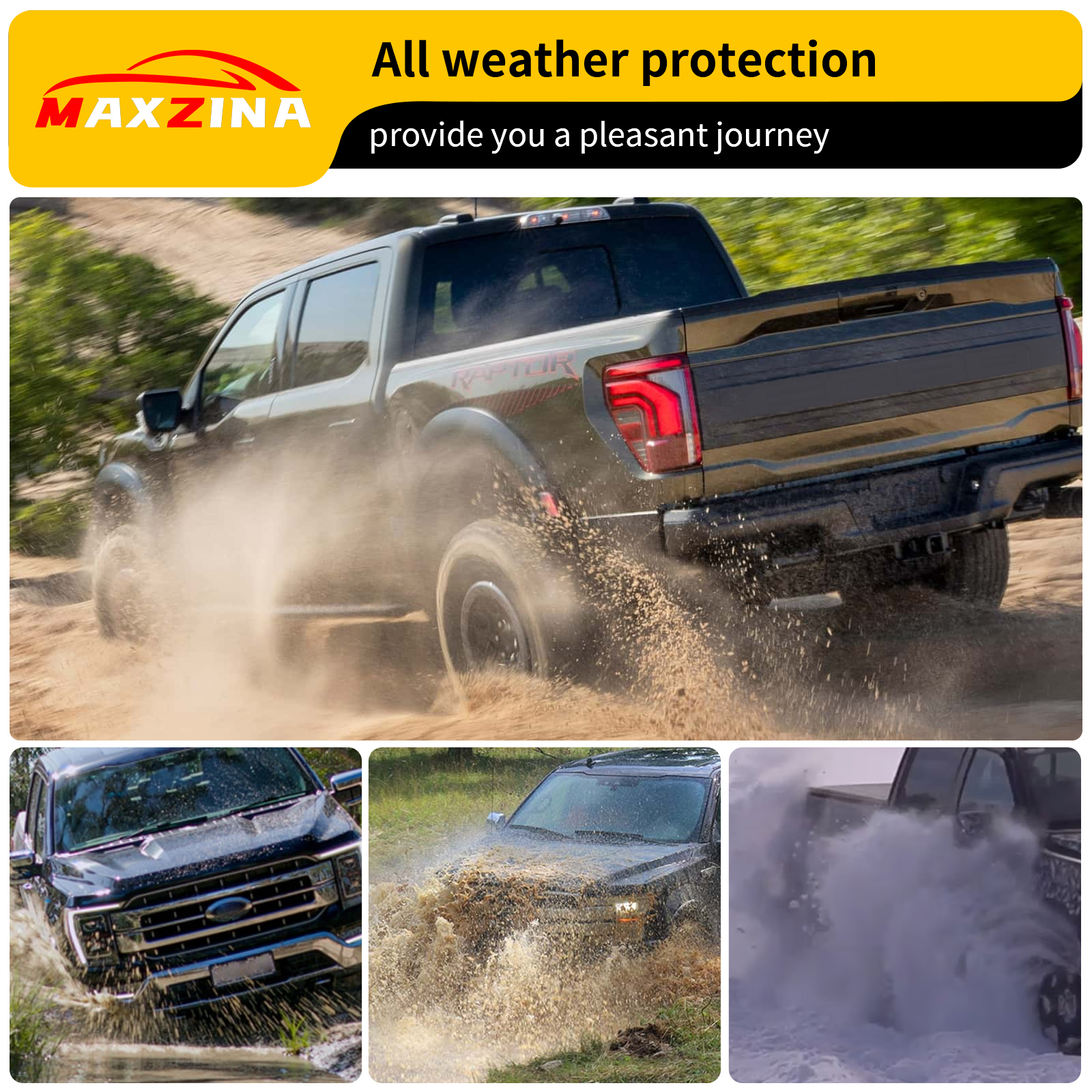 Maxzina Hood Protector Compatible with 2015-2020 Ford F150 Hood Shield TPE Hood Deflector Hood Guard