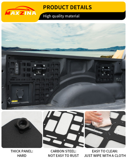 Maxzina Side Bed Panel Compatible with 2015-2025 Ford F150 Side Molle Panel Truck Bed Panel Rear Cargo Storage Shelf Replacement