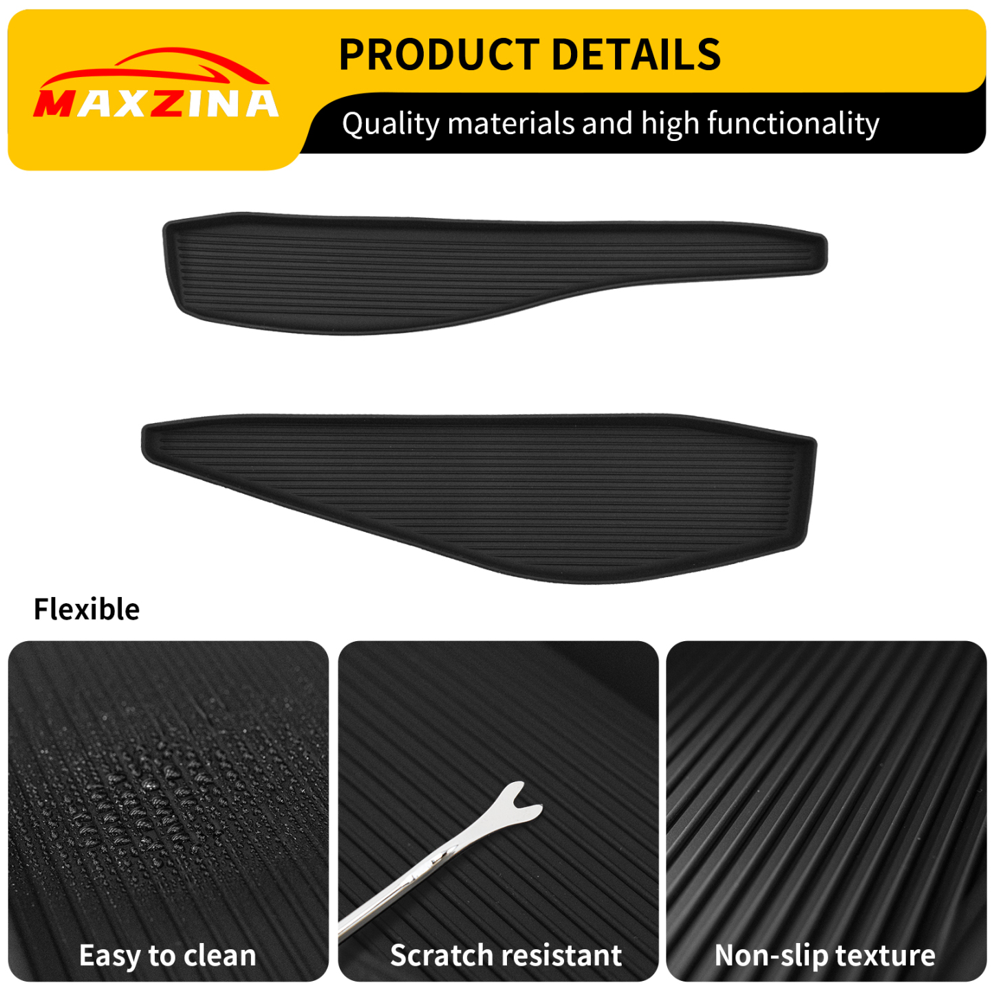 Maxzina Gear Shift Side Storage Compatible with 2021-2025 Ford F150 Center Console Side Lower Storage Tray Gear Shifter Organizers 2PCS