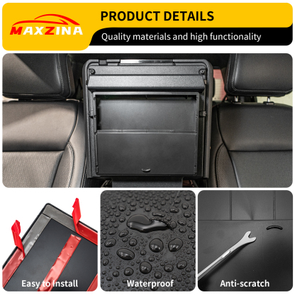 Maxzina Center Console Hidden Box Compatible with 2021-2025 Ford F150 ABS Plastic Armrest Hidden Organizer Compartment for 2024 F-150 Accessories (Full Console w/Bucket Seats w/o Pen Holders ONLY)
