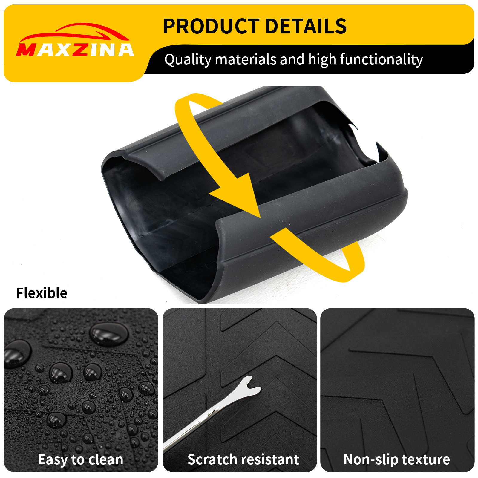 Maxzina Armrest Cover Compatible with 2021-2025 Ford F150 Center Console Cover Waterproof Car Armrest Seat Box Pad for 2024 Ford F-150 Accessories (Full Console with Bucket Seats ONLY)