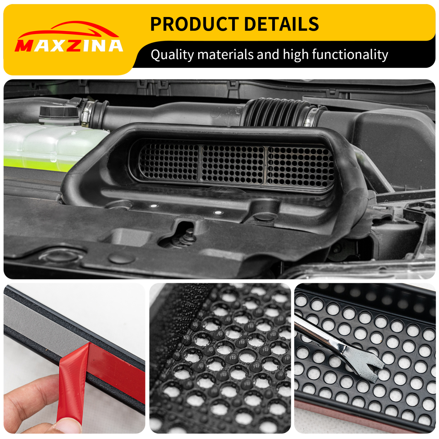 Maxzina Air Intake Scoop Filter Compatible with 2015-2025 Ford F150 2017+ F150 Raptor Air Scoop Cover Dust Cover Protector