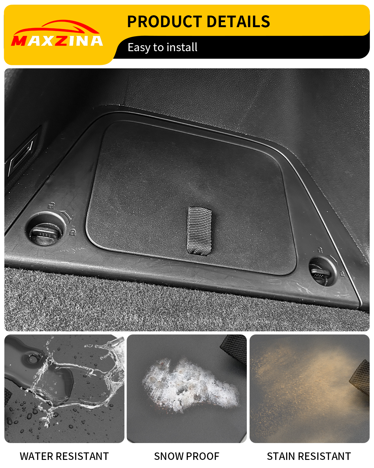 Maxzina Rear Trunk Organizer Cover Compatible with 2023 2024 2025 Honda Pilot Trunk Organizer Storage Bin Lid Left Driver Trunk Side Storage Box Cover Protector