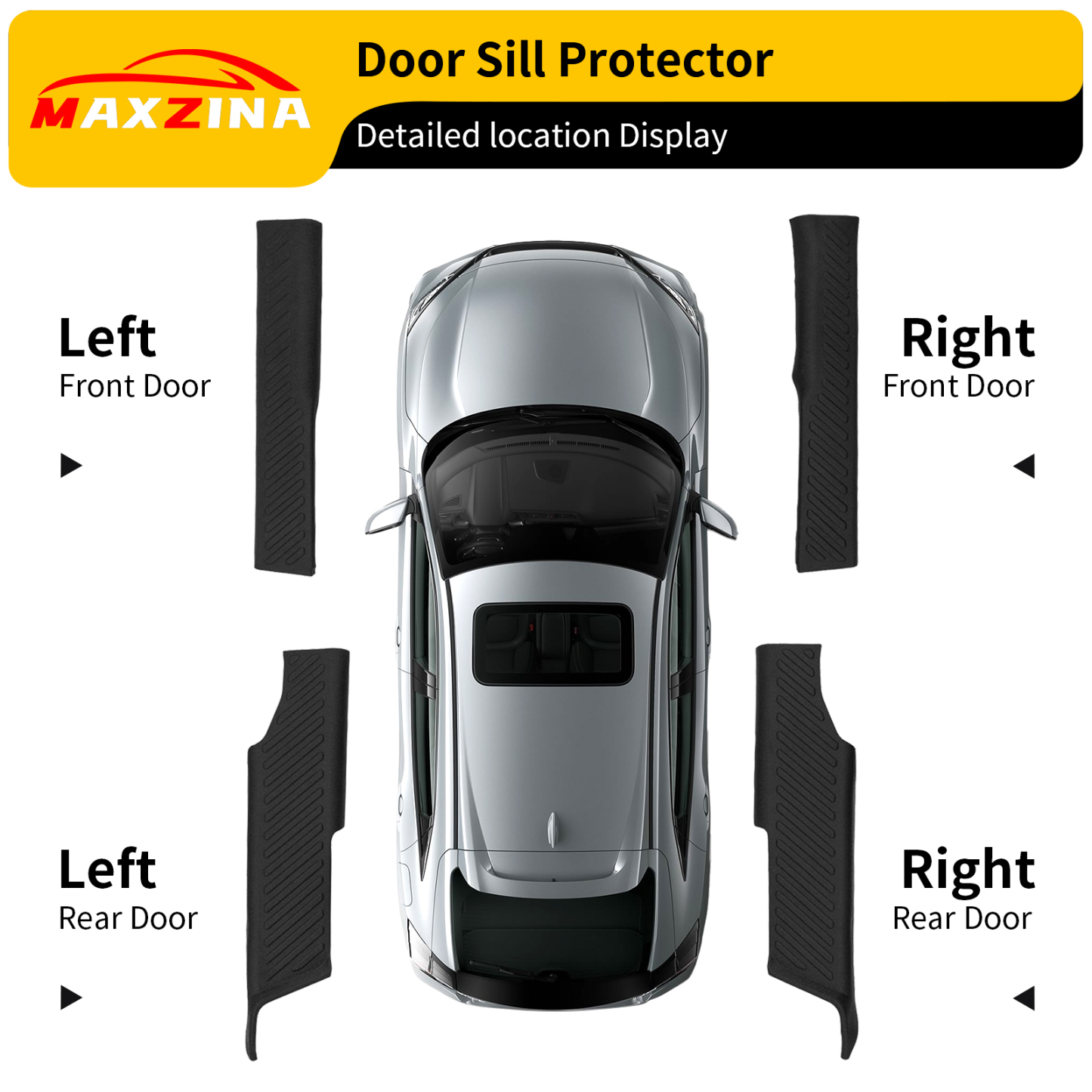 Maxzina Door Sill Protector Compatible with 2023-2025 Honda Pilot Side Step Protector Side Edge Step Guard Car Door Dust Shield Cover