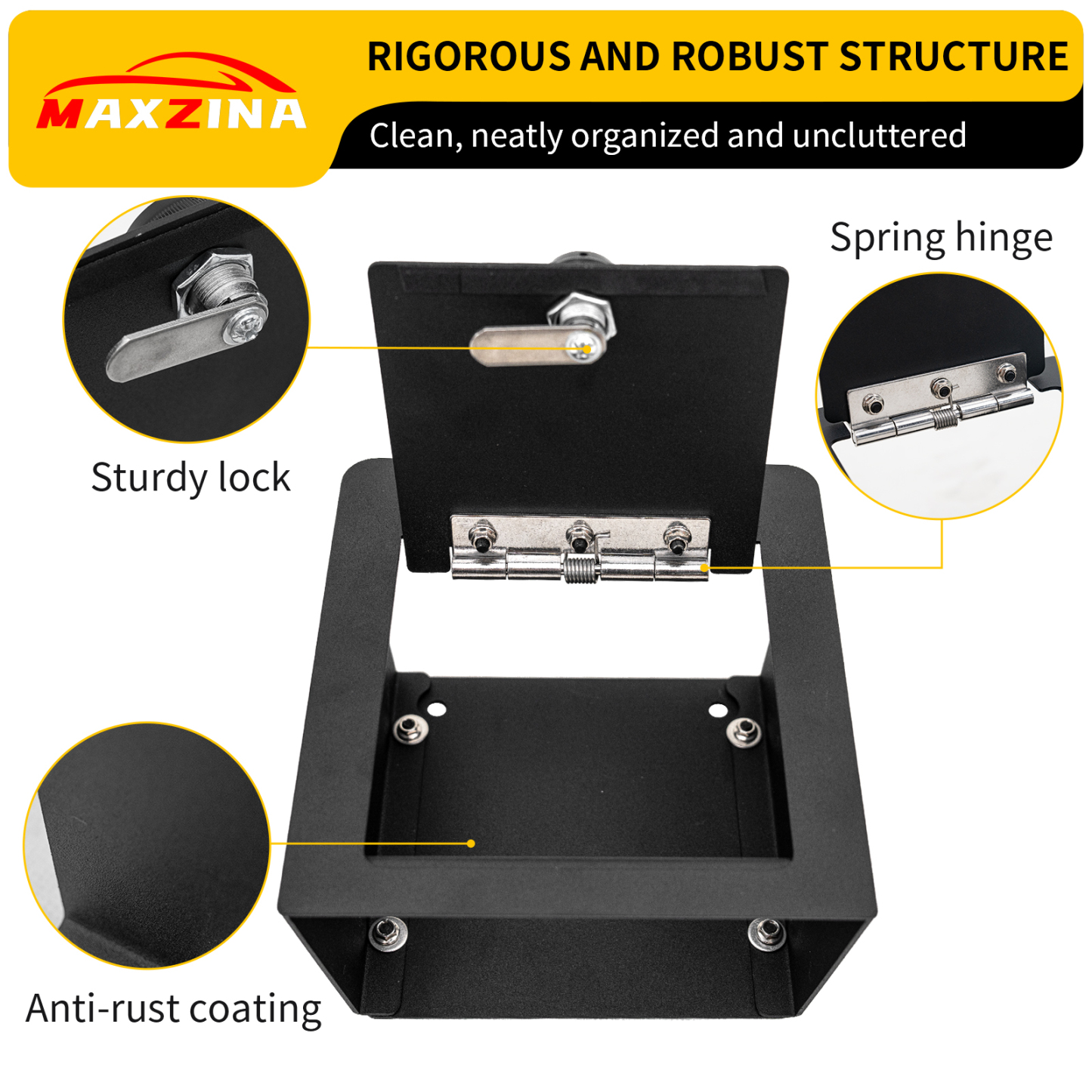 Maxzina Center Console Safe Lock Box Compatible with 2023-2025 Honda Pilot Armrest Security Organizer Center Console Safe Vault Lockbox with 3 Digit Combo Password