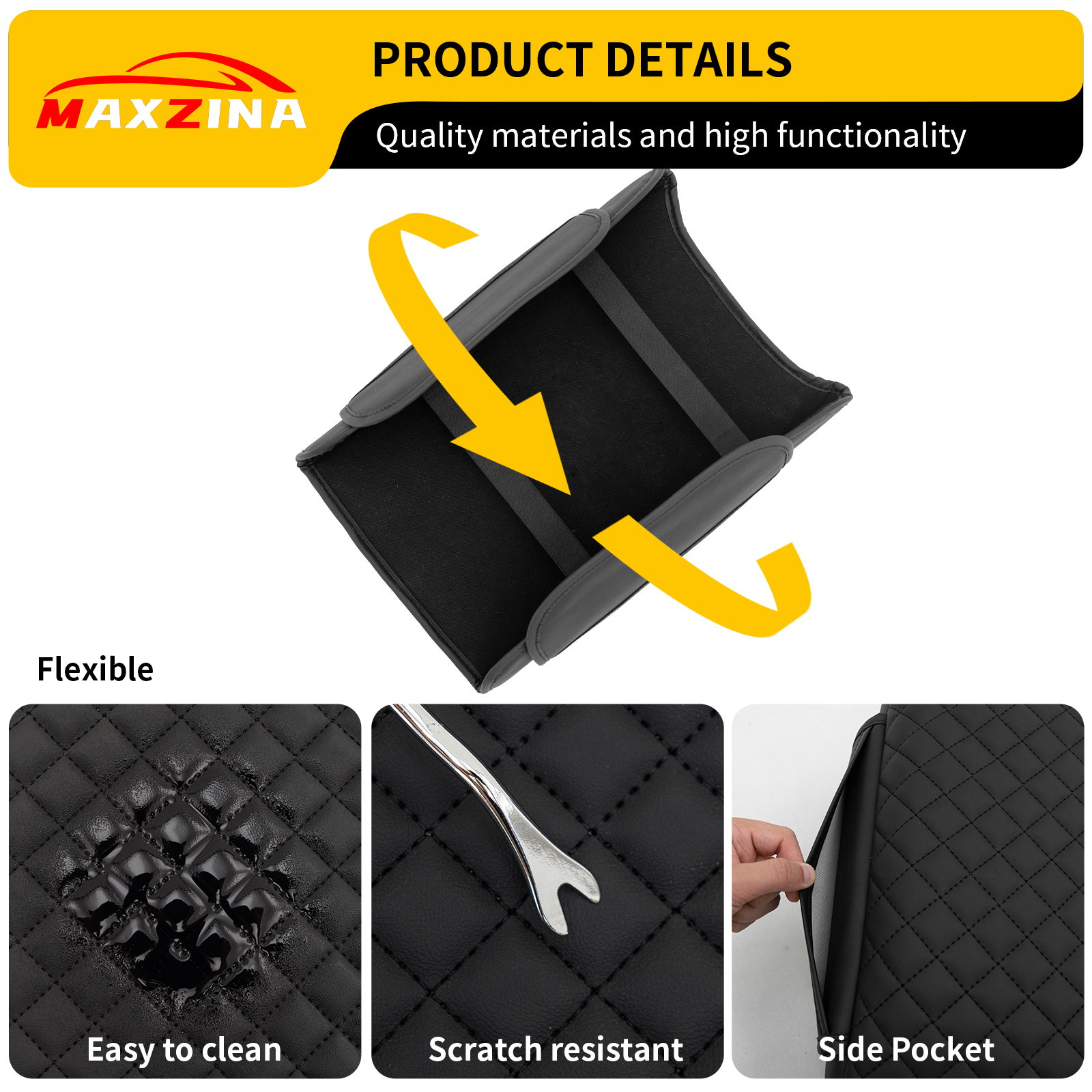 Maxzina Armrest Cover Compatible with 2023-2025 Honda Pilot & 2024-2026 Ridgeline & 2024-2026 Passport Center Console Cover PU Leather Waterproof Car Armrest Seat Box Pad