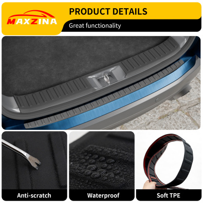 Maxzina Rear Bumper Protector Compatible with 2023-2025 Honda Pilot TPE Rear Bumper Guard Protection Anti-Scratch Internal & External Trunk Sill Cover