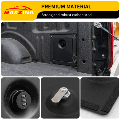 Maxzina Truck Security Lock Cover Compatible with 2024 2025 Ford F150 Code Locking Security Lid Bed Storage Bin Side Cover with Code Lock for 2024 F-150 Accessories