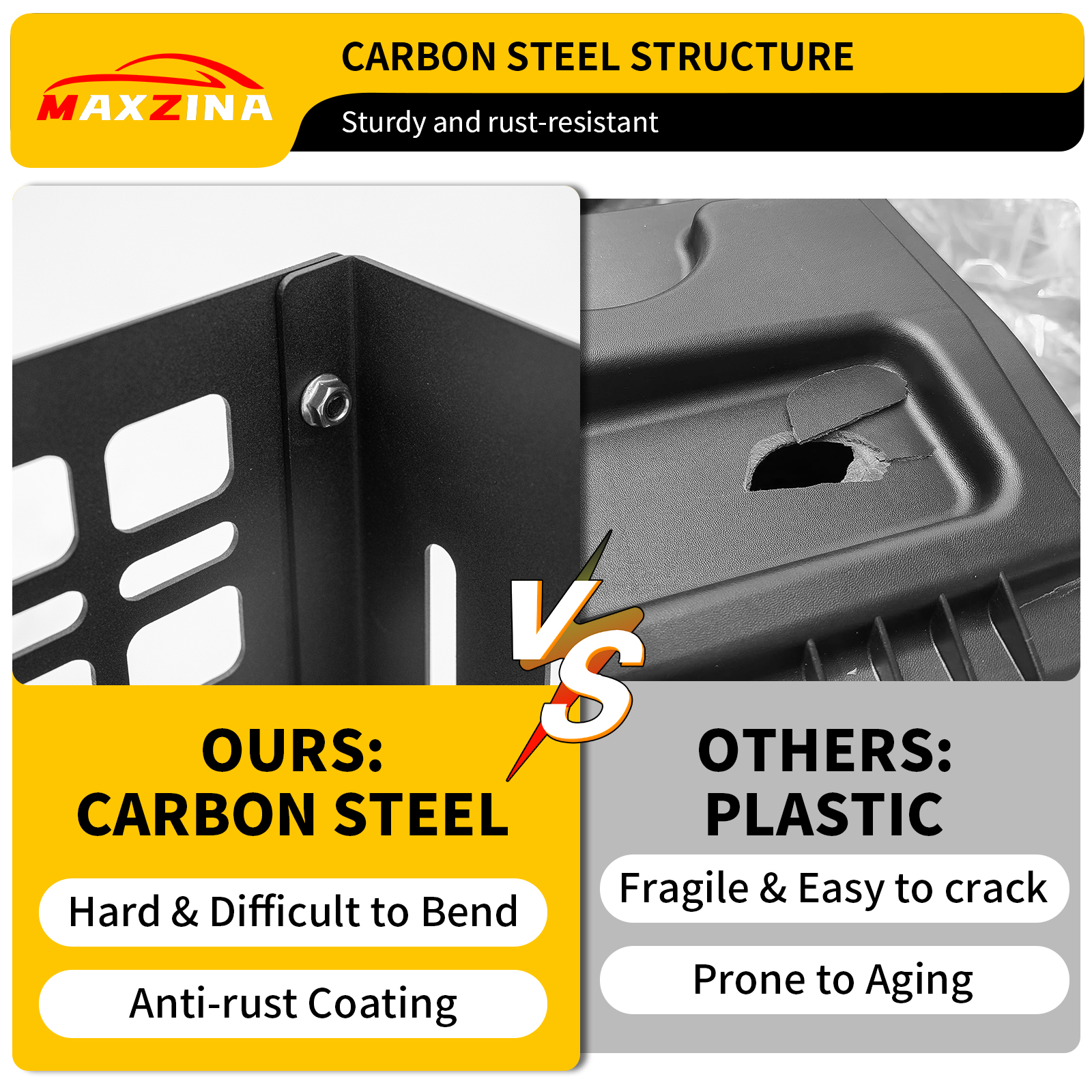 Maxzina Truck Bed Storage Box Compatible with 2015-2025 Ford F150 Pickup Tool Storage Box 22L Side Bed Toolbox Right Passenger Side Heavy-Duty Carbon Steel Toolbox for 2024 F-150 Accessories