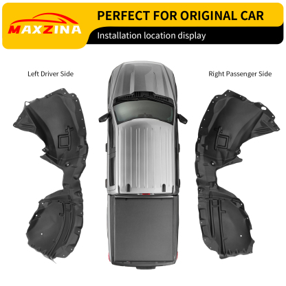 Maxzina Front Fender Liner Set Compatible with 2022-2025 Ford Maverick Front Driver & Passenger Side No Drilling Well Guards Tire Inner Fenders Splash Shield for 2024 Maverick Accessories (2PCS)
