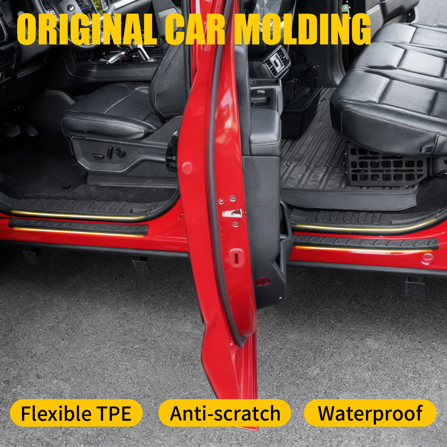 Maxzina Door Sill Protector Compatible with 2021-2024 2025 2026 Ford F150 Side Step Protector Side Edge Step Guard Car Door Dust Shield Cover