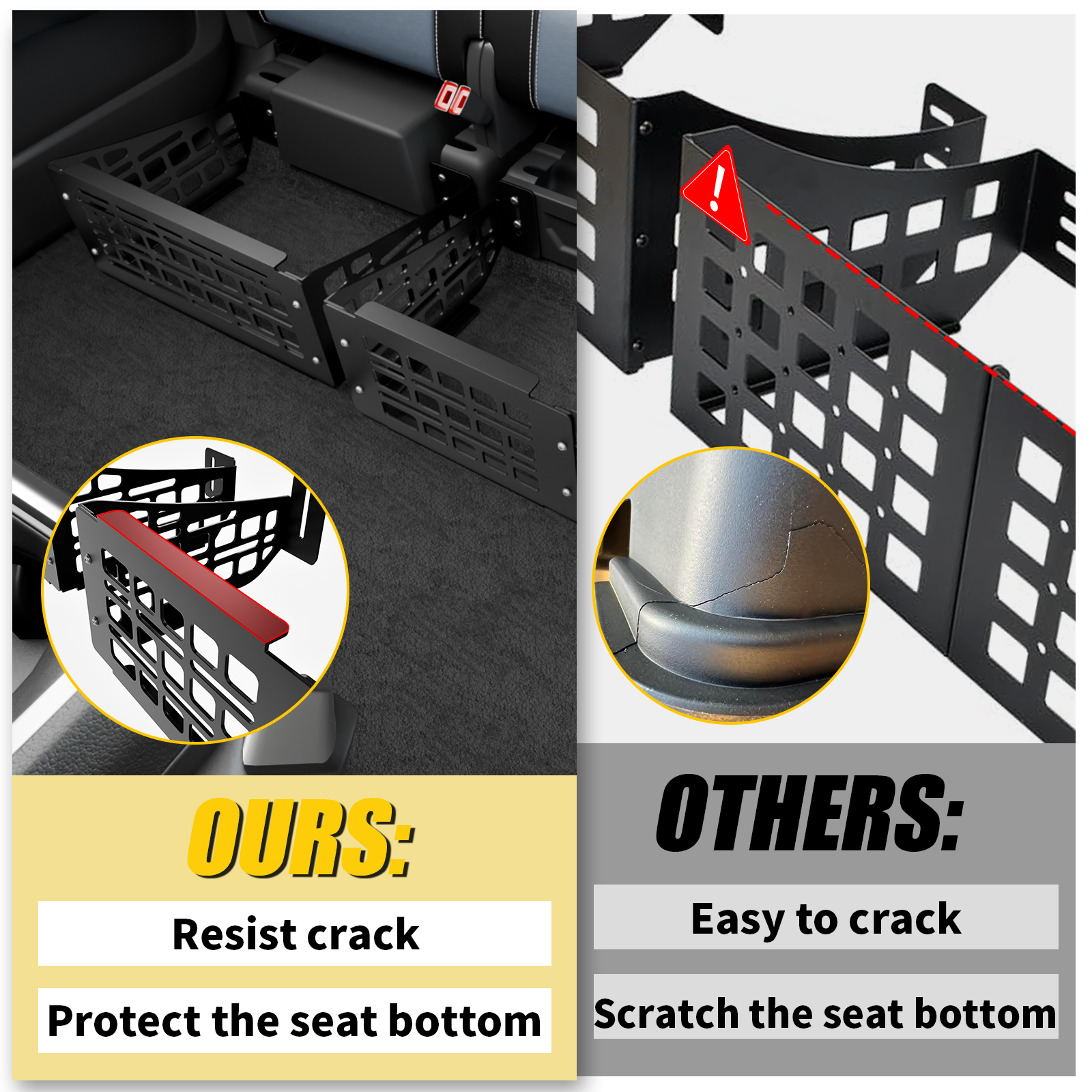 Maxzina Under Seat Storage Molle Panel Compatible With 2015-2025 2026 Ford F150 SuperCrew Cab 2017-2026 Super Duty F250 F350 F450 F550 Crew Cab Detachable Rear Underseat Organizer for F-150 Accessories