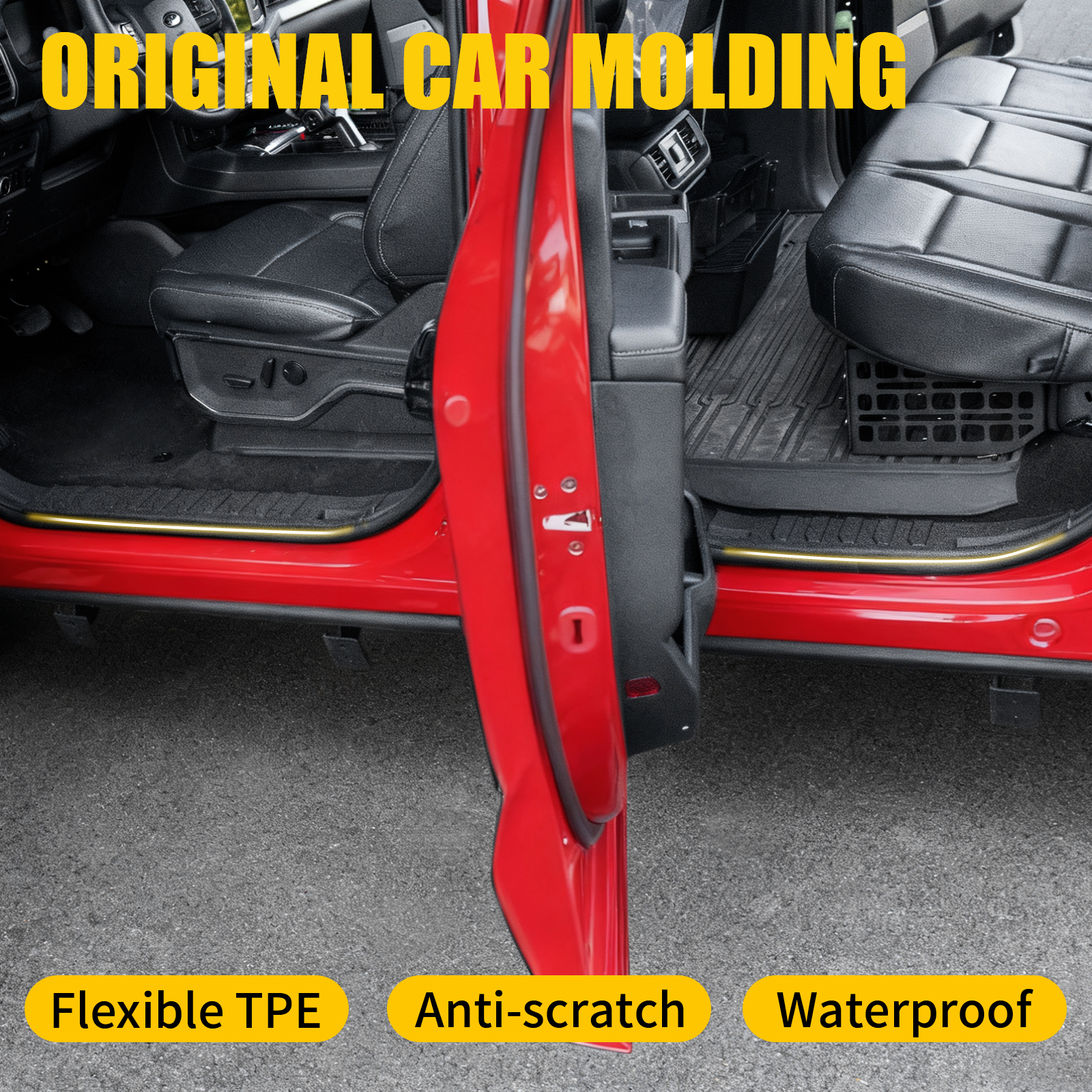 Maxzina Door Sill Protector Compatible with 2021-2024 2025 2026 Ford F150 Side Step Protector Side Edge Step Guard Car Door Dust Shield Cover