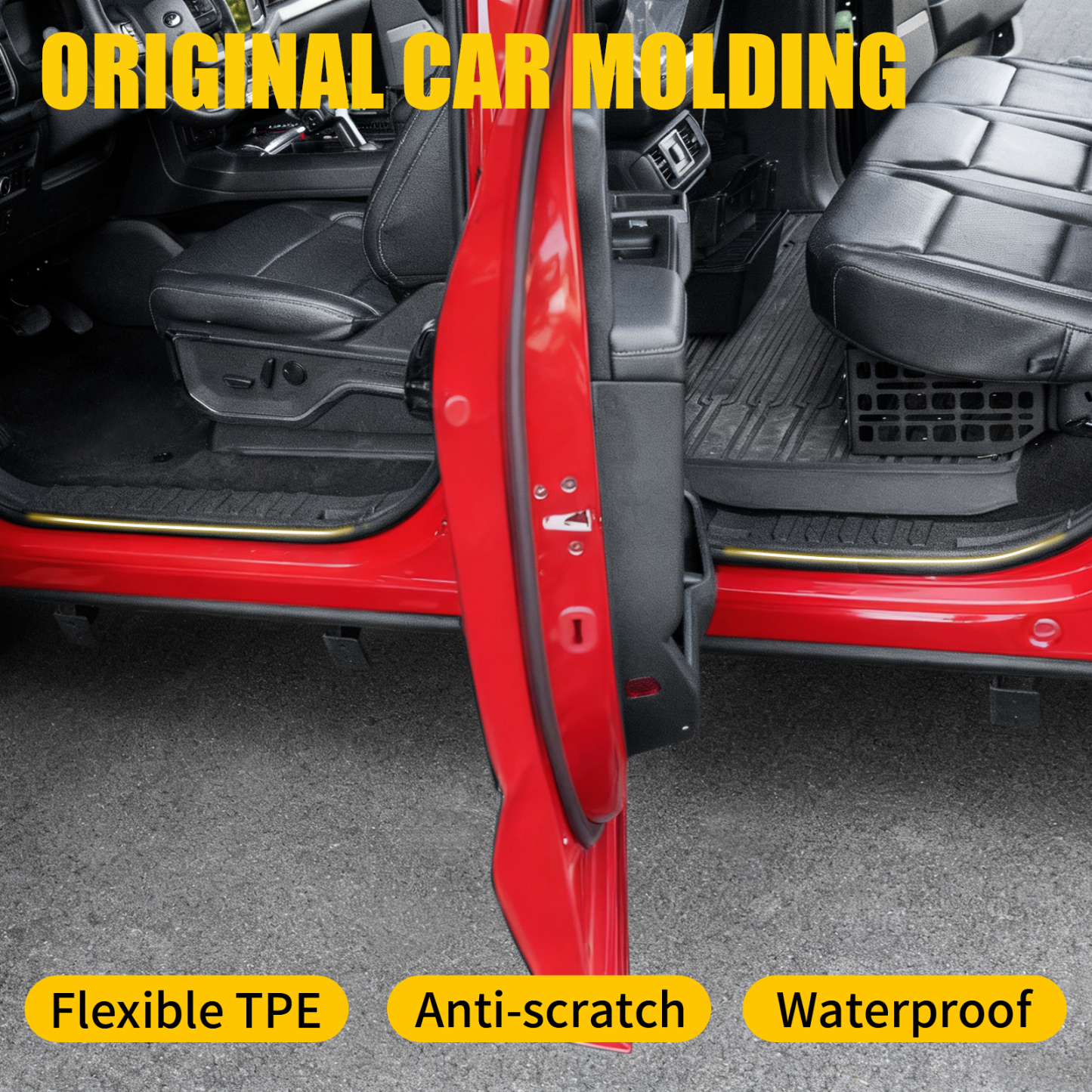 Maxzina Door Sill Protector Compatible with 2021-2024 2025 2026 Ford F150 Side Step Protector Side Edge Step Guard Car Door Dust Shield Cover