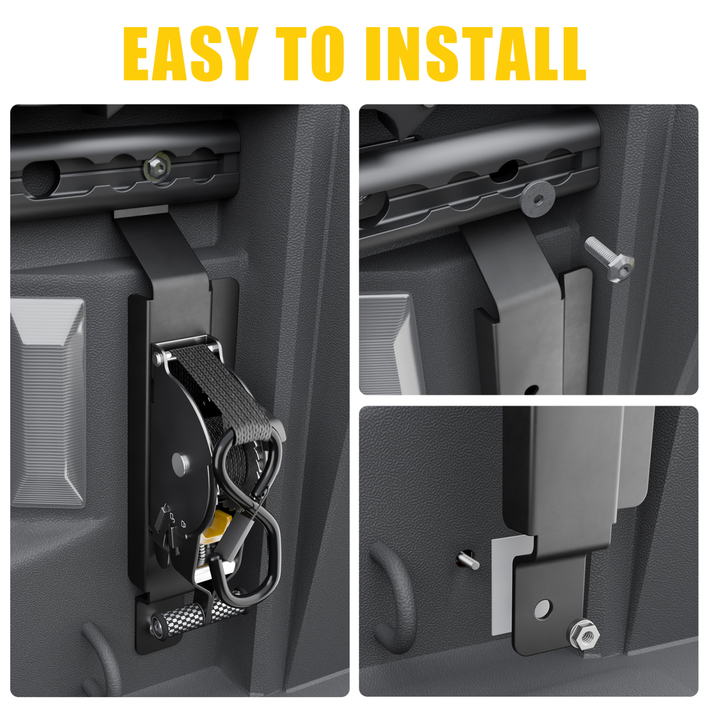 Maxzina Retractable Ratchet Straps Compatible with 2020-2025 2026 Jeep Gladiator JT Retracting Straps Auto Retract Securing Strap Tie Down System 2PCS for 2024 Gladiator Accessories