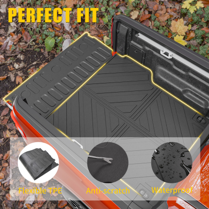 Maxzina Truck Bed Mat Compatible with 2022 2023 2024 2025 2026 Ford Maverick Bed Liner Protector Tailgate Protector Cargo Mat TPE Cargo Linder for Ford Maverick Accessories