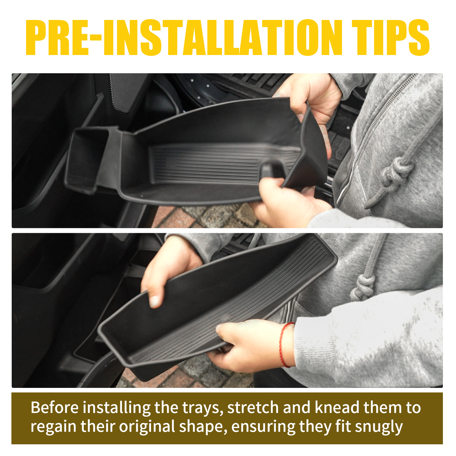 Maxzina Door Side Storage Tray Compatible with 2021-2025 2026 Ford F150 Side Door Storage Box Organizer Silicone Car Side Phone Pocket for 2024 F-150 Accessories