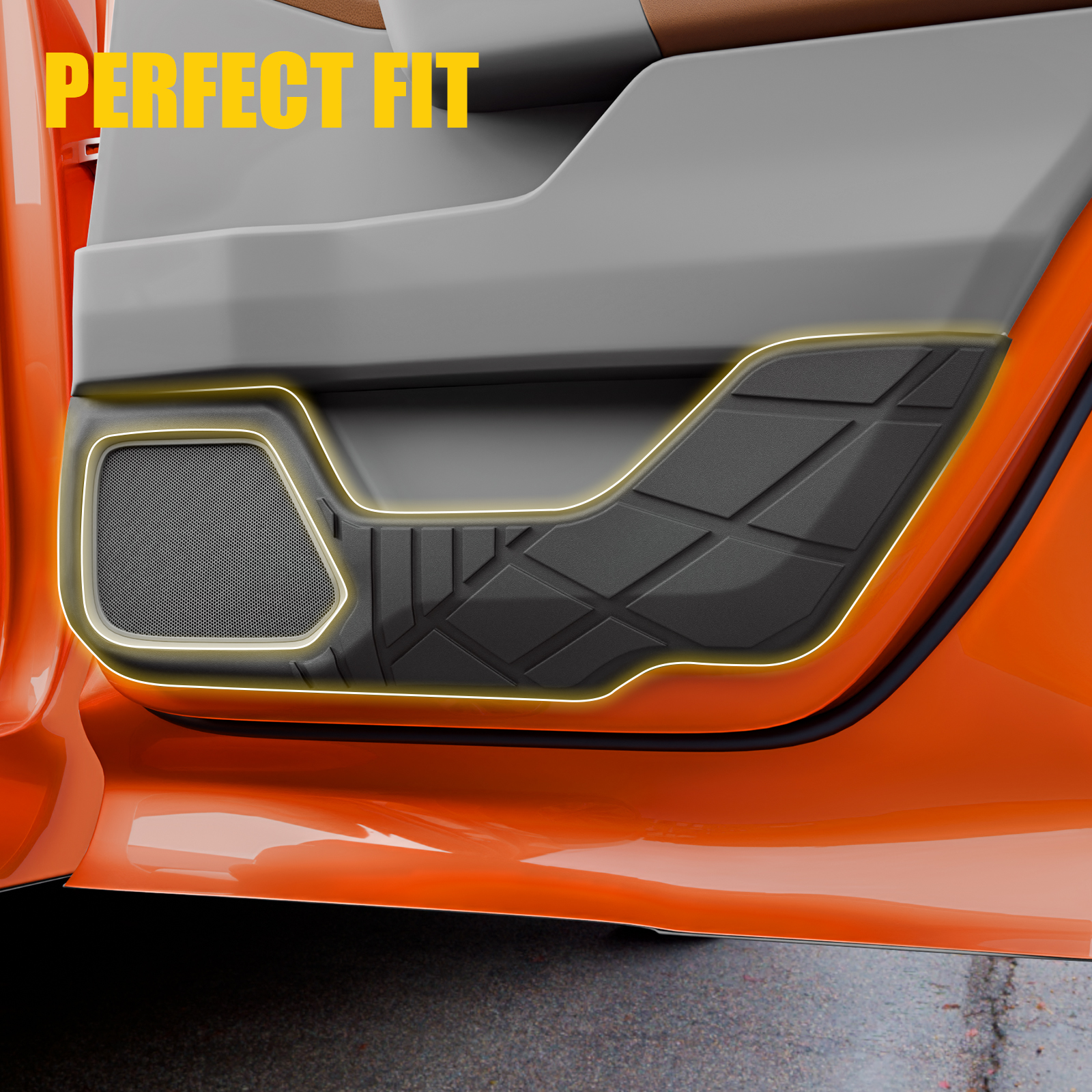 Maxzina TPE Car Door Anti Kick Pads for 2026 Honda Passport 4th Gen (4PCS) | Inner Front & Rear Side Door Panel Scuff Protection Decals with Hook & Loop Tape Wear Resistant Shield Cover Accessories