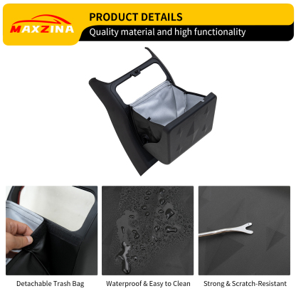 Maxzina Trash Can Compatible with 2023-2025 Honda Pilot Foldable Trash Bin Expandable Garbage Can Stick-On Trash Bin Extra Rear 2nd Row Storage Box for 2024 Pilot Accessories