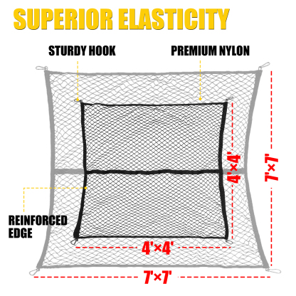 Maxzina Truck Bed Mat Compatible with 2021-2025 2026 Ford F150 5.5FT Tailgate Mat Bed TPE Cargo Liner with Cargo Net 4'×4' Single Layer Elastic 8 Hooks for 2024 Ford F-150 Accessories