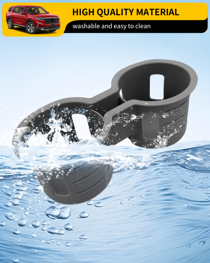 Maxzina Cup Holder Compatible with 2023-2025 Honda Pilot Car Center Console Cup Holder Silicone Insert Storage Box Interior Armrest Organizer for 2024 2025 Honda Ridgeline&Passport Accessories (Black)
