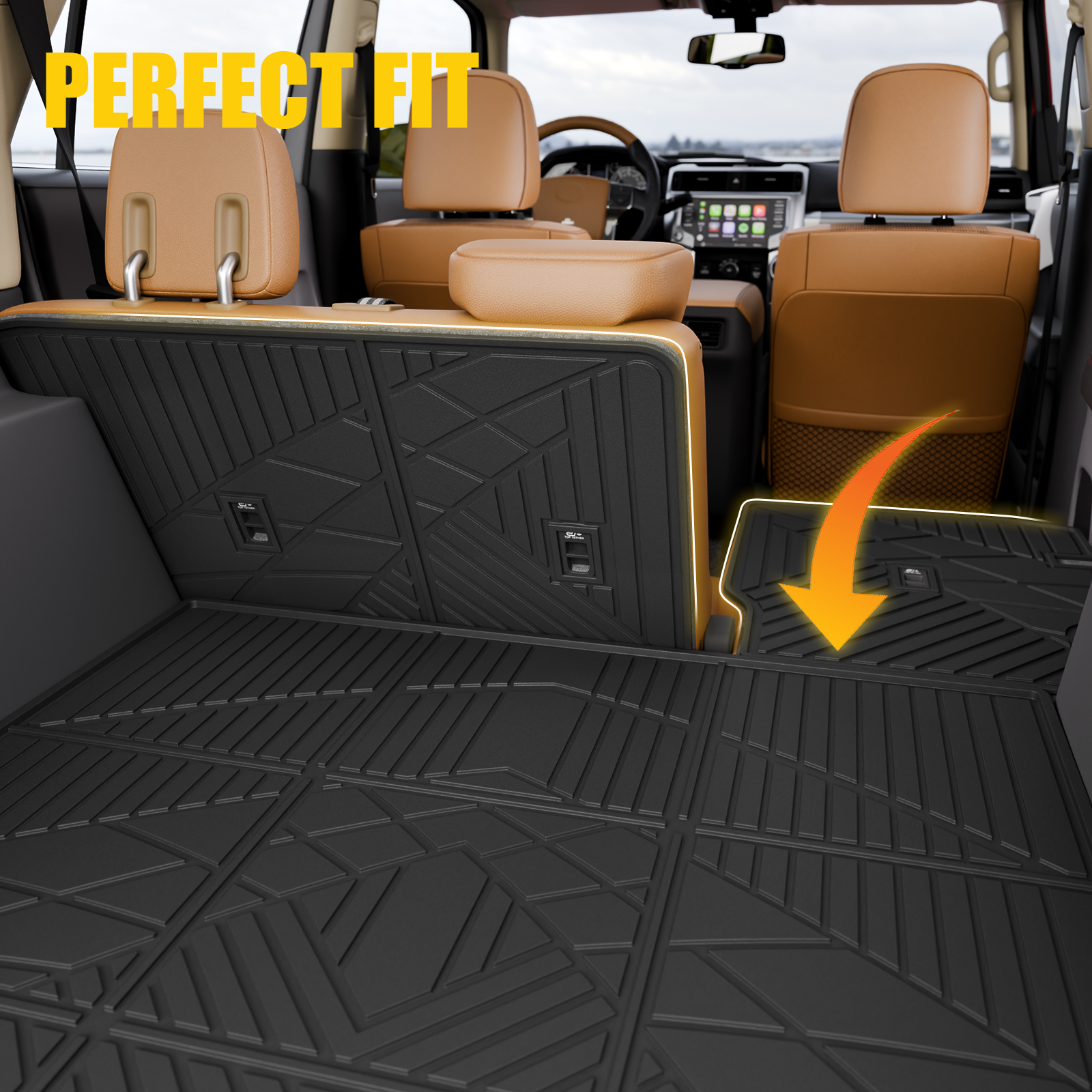 Maxzina Trunk Mat & Rear Backrest Mats for 2026 Honda Passport 4th Gen | TPE All Weather Tough Cargo Liner Trunk Shield Seat Back Protector Behind Seat Kick Guard Accessories (3PCS)
