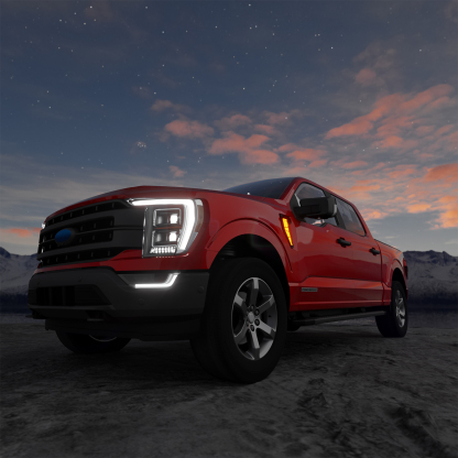 Maxzina Side Marker Lights Compatible with 2024-2025 Ford F150 Side Marker Lamps Plug-and-Play ABS Plastic Housing Waterproof LED Lights Auxiliary Lamps for F-150 Accessories