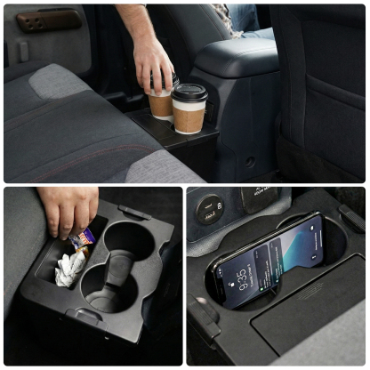 Maxzina Trash Can Compatible with 2022-2024 2025 2026 Ford Maverick Multi-Function Trash Bin with Cup Holder Trash Bin Extra Rear Storage Box 2025 Maverick Accessories