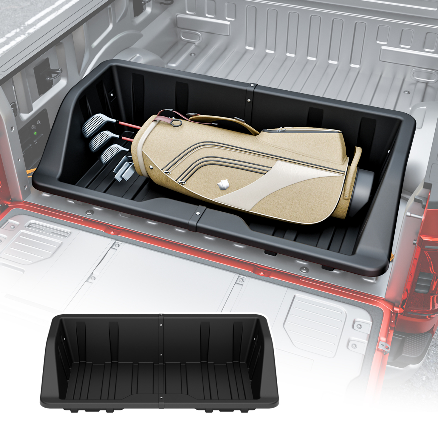 Maxzina Truck Ford F150 Super Duty Chevy Silverado GMC Sierra Dodge Ram Toyota Tundra Nissan Titan HDPE Tailgate Tray Accessories (4.8FT+ Width Bed)