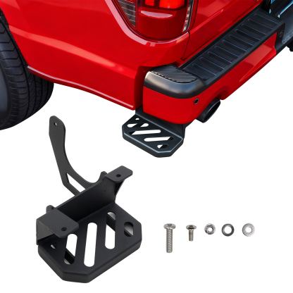 Maxzina Rear Bed Step Compatible with 2024 2025 Ford F150 Tailgate Bedstep Left Driver Side Rear Bumper Side Step Carbon Steel Tailgate Truck Bed Pedal for 2024 F-150 Accessories