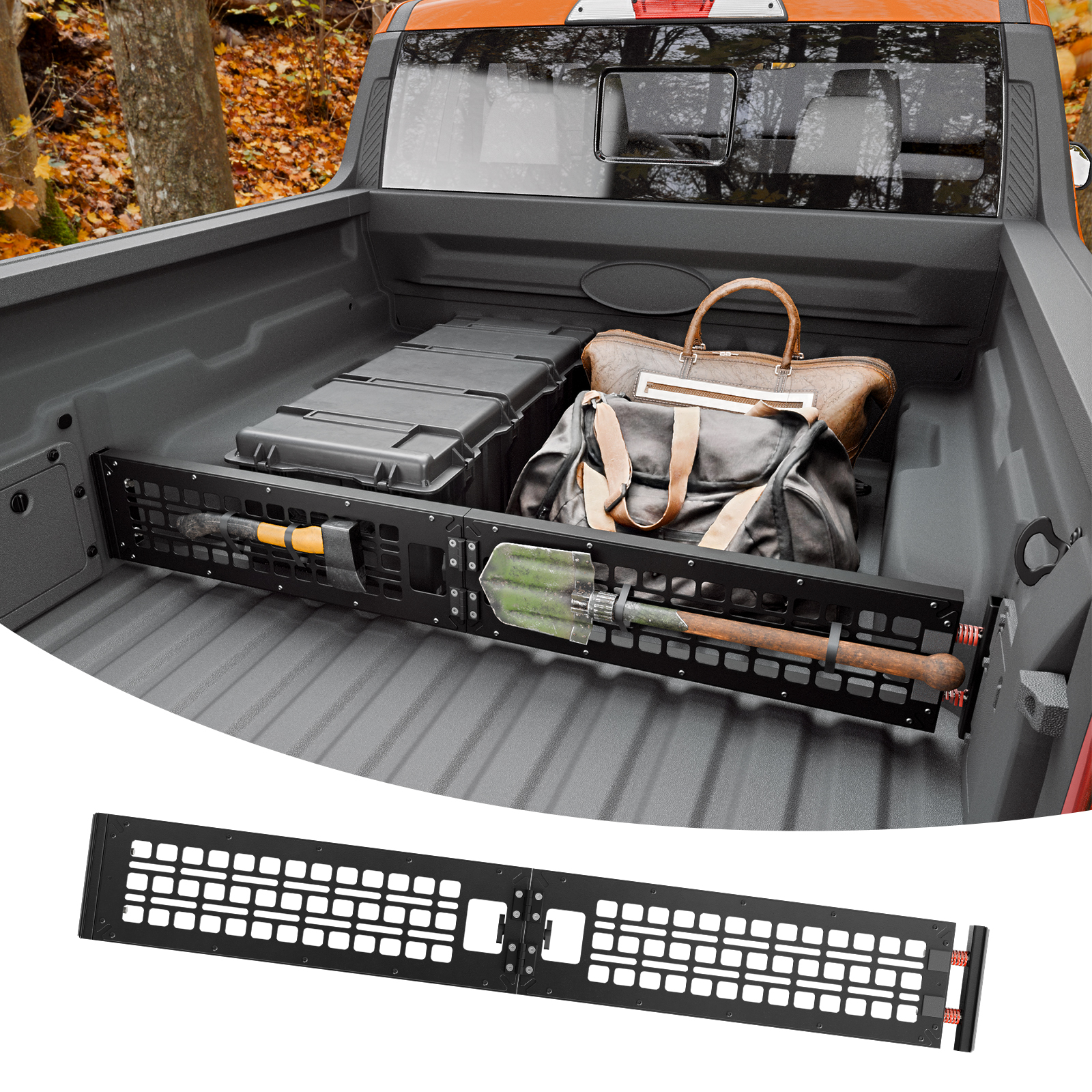 Maxzina Truck Bed Divider Compatible with 2022-2024 2025 2026 Ford Maverick Cargo Divider Trunk Organizer Aluminum Alloy Luggage Divider Replacement for 2025 Maverick Accessories