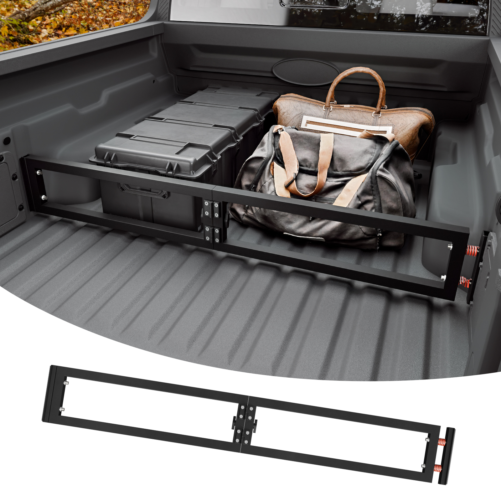 Maxzina Truck Bed Divider Compatible with 2022-2024 2025 2026 Ford Maverick Cargo Divider Trunk Organizer Aluminum Alloy Luggage Divider Replacement for 2025 Maverick Accessories