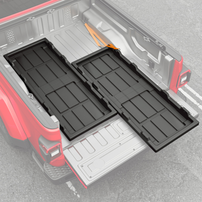 Maxzina Slide-Out Truck Bed Cargo Tray Compatible with Chevy Colorado Jeep Gladiator Toyota Tacoma Nissan Frontier Ford Ranger Honda Ridgeline HDPE Trolley System Accessories (4.8FT+ Bed ONLY)