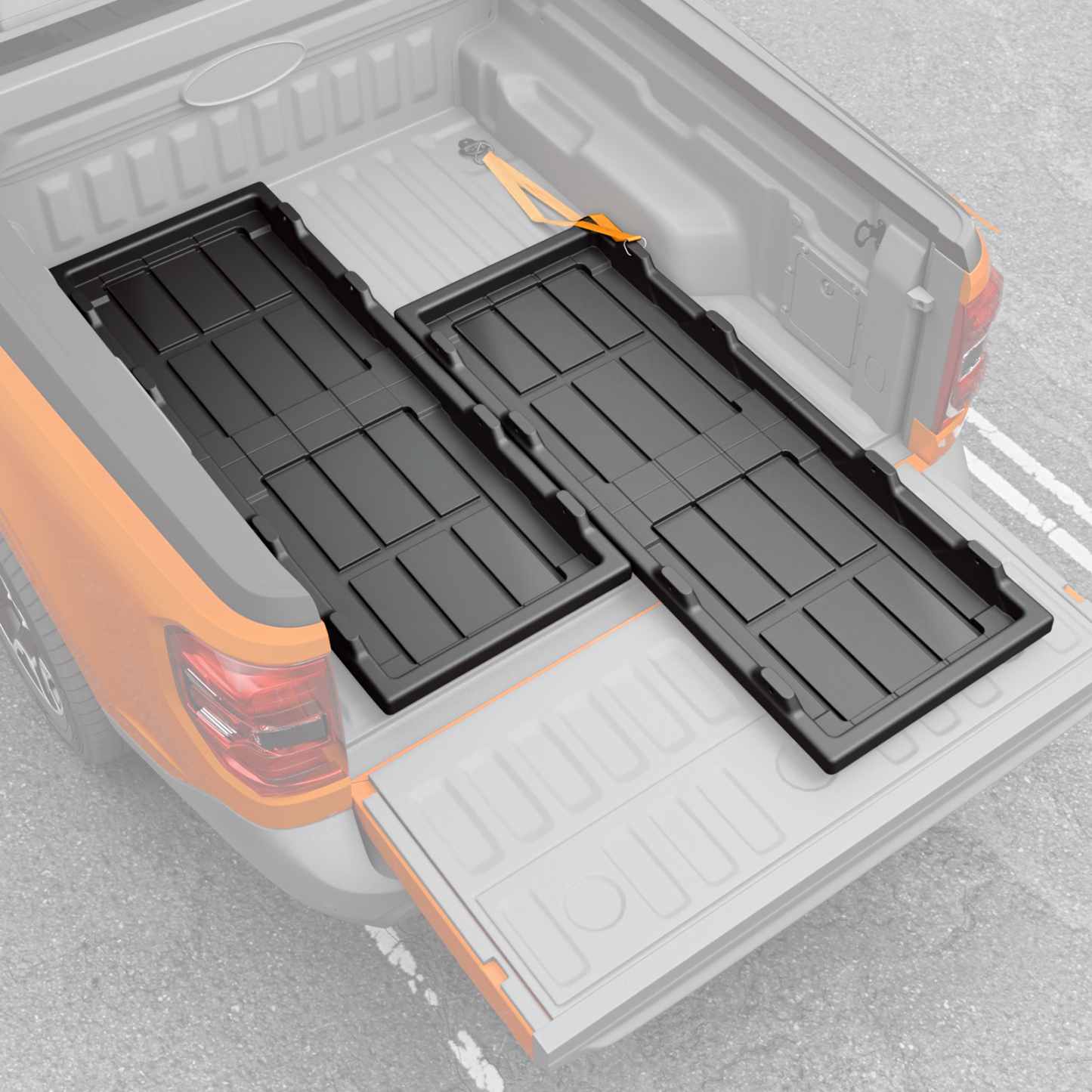 Maxzina Slide-Out Truck Bed Cargo Tray Compatible with 2022-2025 2026 Ford Maverick HDPE Lightweight Sliding Organizer Trolley System for 2024 Maverick Accessories (4.4FT+ Bed ONLY)