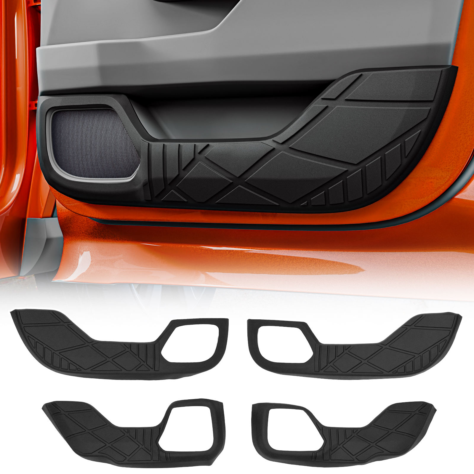 Maxzina TPE Car Door Anti Kick Pads for 2026 Honda Passport 4th Gen (4PCS) | Inner Front & Rear Side Door Panel Scuff Protection Decals with Hook & Loop Tape Wear Resistant Shield Cover Accessories