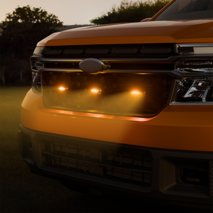 Maxzina Front Bumper Lights Compatible with 2022-2024 Ford Maverick XLT Only (Not for 2025 XLT) Grille Lamps Grille Lights Kit Amber LED 3PCS