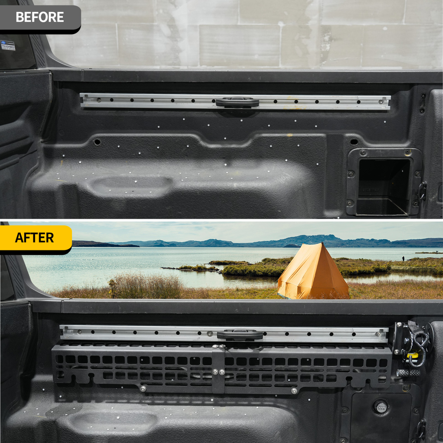 Maxzina 2022 2023 2024 2025 Ford Maverick Side Molle Panel Rear Storage Organizer Cargo Shelf Rack