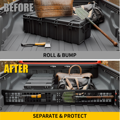 Maxzina Truck Bed Divider Compatible with 2020-2025 2026 Jeep Gladiator Cargo Divider Trunk Organizer Aluminum Alloy Luggage Divider Replacement with Molle Panel for 2024 Gladiator Accessories