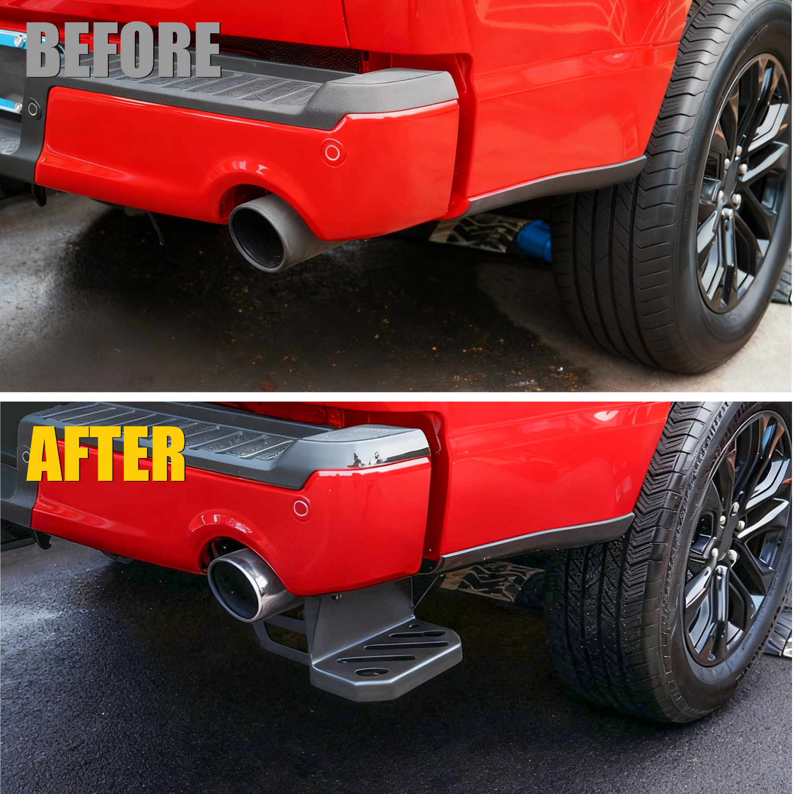 Maxzina Rear Bed Step Compatible with 2024 2025 2026 Ford F150 Tailgate Bed Rear Bumper Side Step Carbon Steel Tailgate Truck Bed Pedal for 2025 F-150 Accessories (Passenger Side 1PC)
