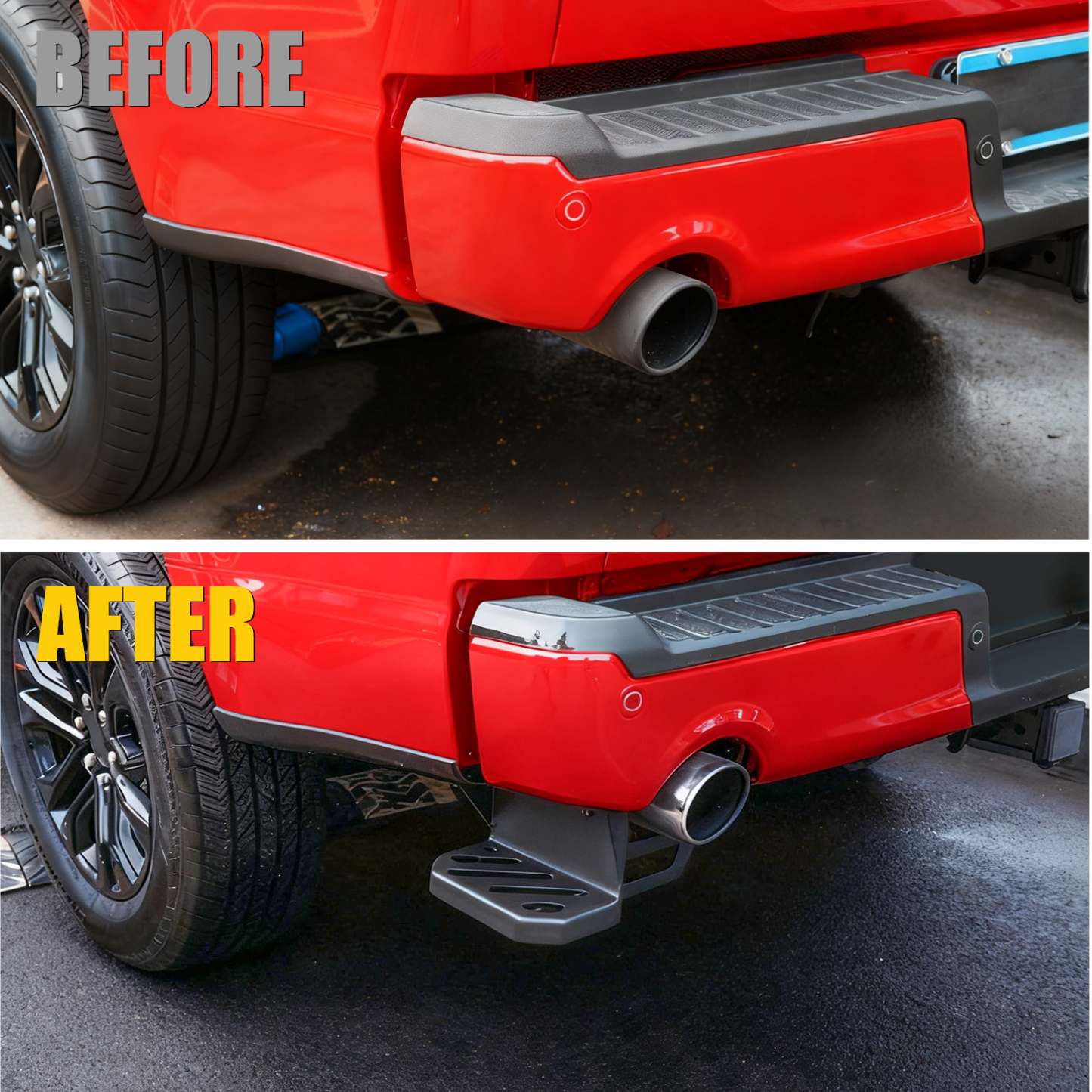 Maxzina Rear Bed Step Compatible with 2024 2025 Ford F150 Tailgate Bedstep Left Driver Side Rear Bumper Side Step Carbon Steel Tailgate Truck Bed Pedal for 2024 F-150 Accessories