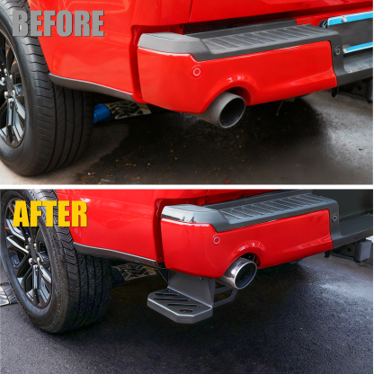 Maxzina Rear Bed Step Compatible with 2024 2025 Ford F150 Tailgate Bedstep Left Driver Side Rear Bumper Side Step Carbon Steel Tailgate Truck Bed Pedal for 2024 F-150 Accessories